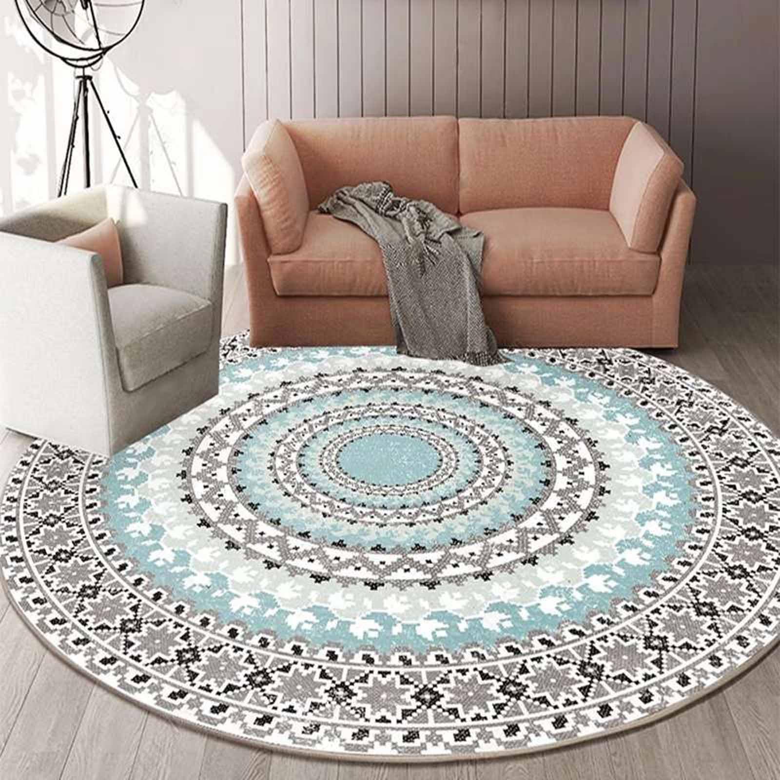 Tapis de sol antidérapant rond style nordique contre le sol froid