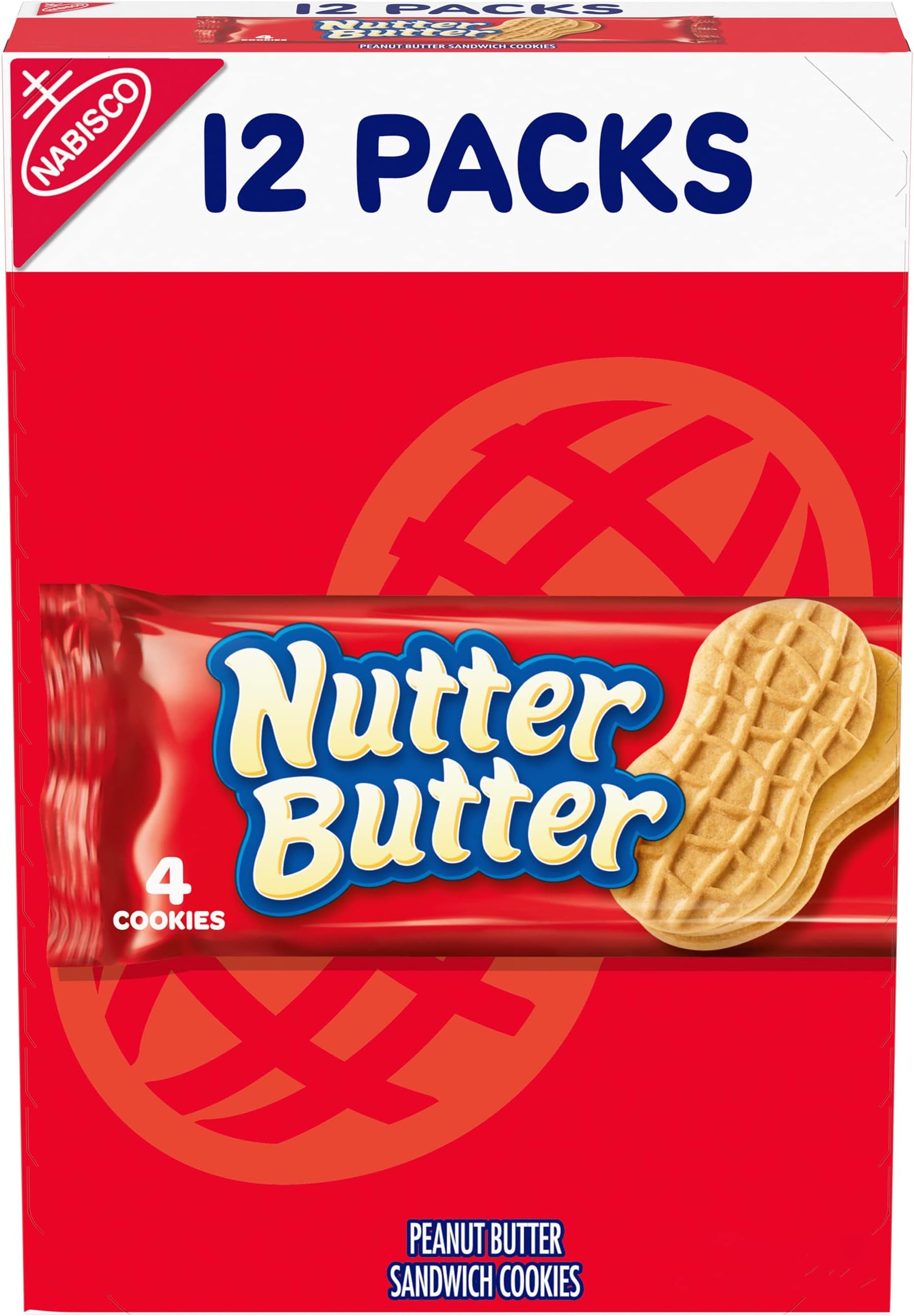 NABISCO Nutter Butter Peanut Sandwich Cookies - Snack Pack, 12 Count