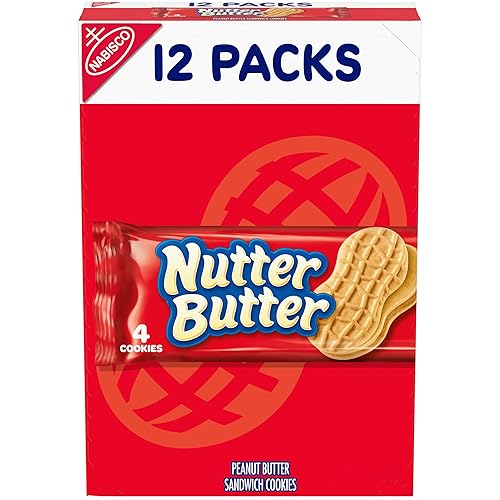 Nutter Butter Galletas sándwich de mantequilla de maní 12 paquetes de bocadillos 4 galletas por paquete