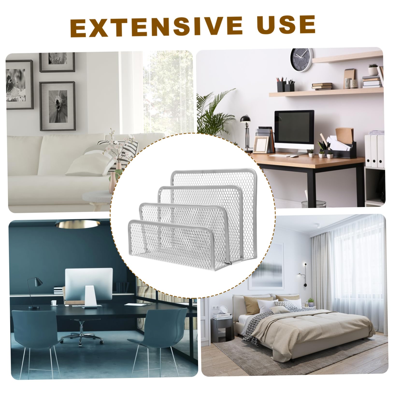 Operitacx 4pezzi Supporto Libri Metallico Da Scrivania Con Scomparti Organizzatore Riviste Per Ufficio e Studio Design Elegante e Leggero Per Casa e Ufficio