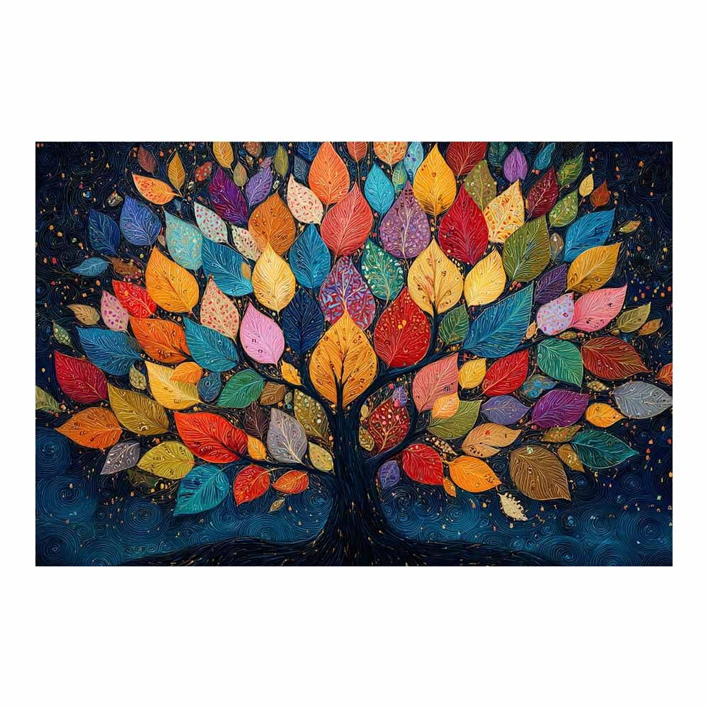 Tableau mural Arbre irise multicolore au format 60x90cm pour deco interieure moderne