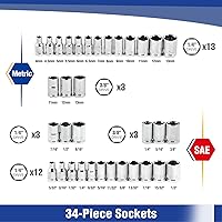 Vista 3 de WORKPRO Juego de llaves de vaso de 39 piezas y juego de llaves de trinquete DURATECH de cabeza flexible de 36 piezas
