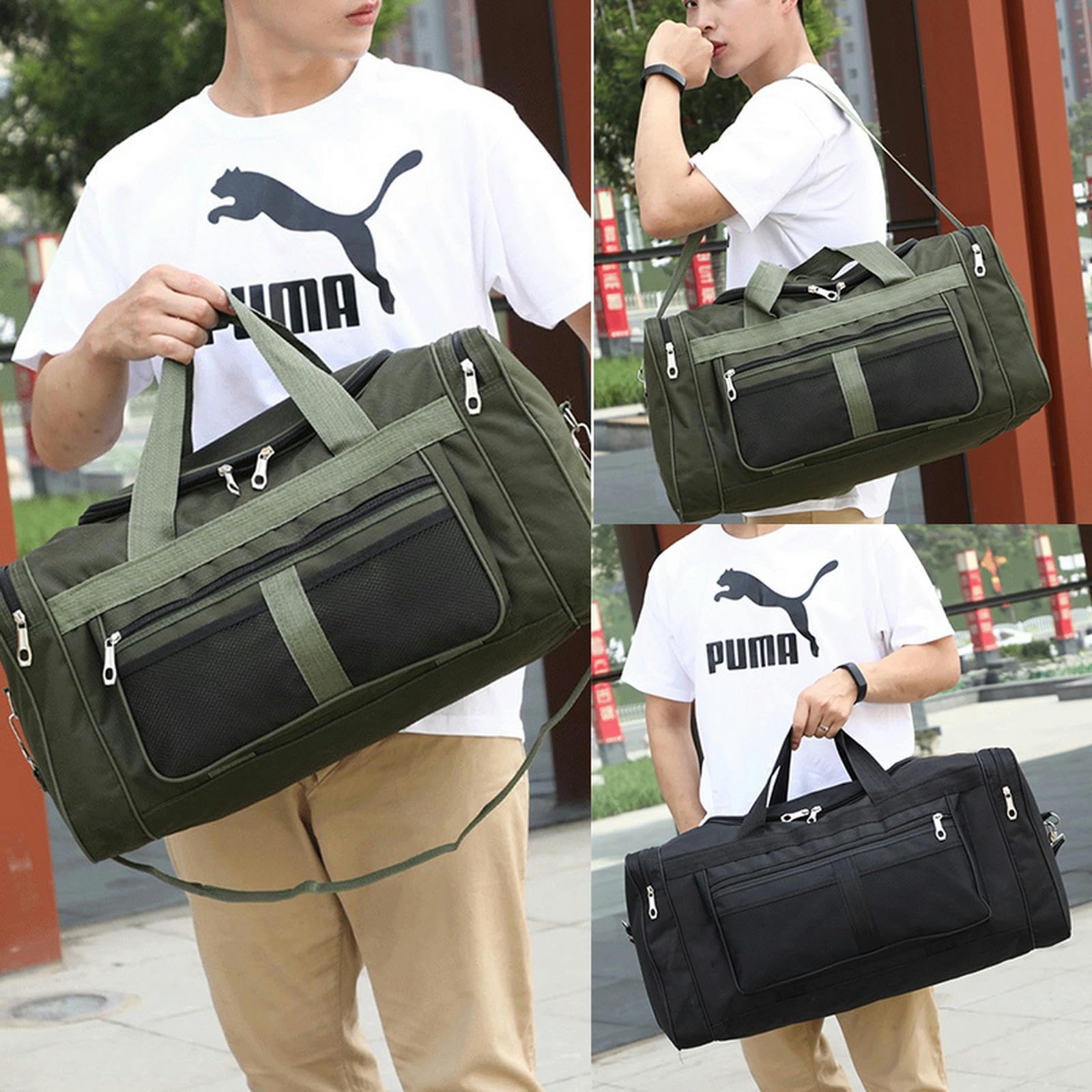 NOGRAX Schulrucksack Gym Duffle Bag Für Frauen Männer Sporttaschen Reise Duffle Taschen Tasche Große Weekender Overnight Bag Mit Toilette-Schwarz
