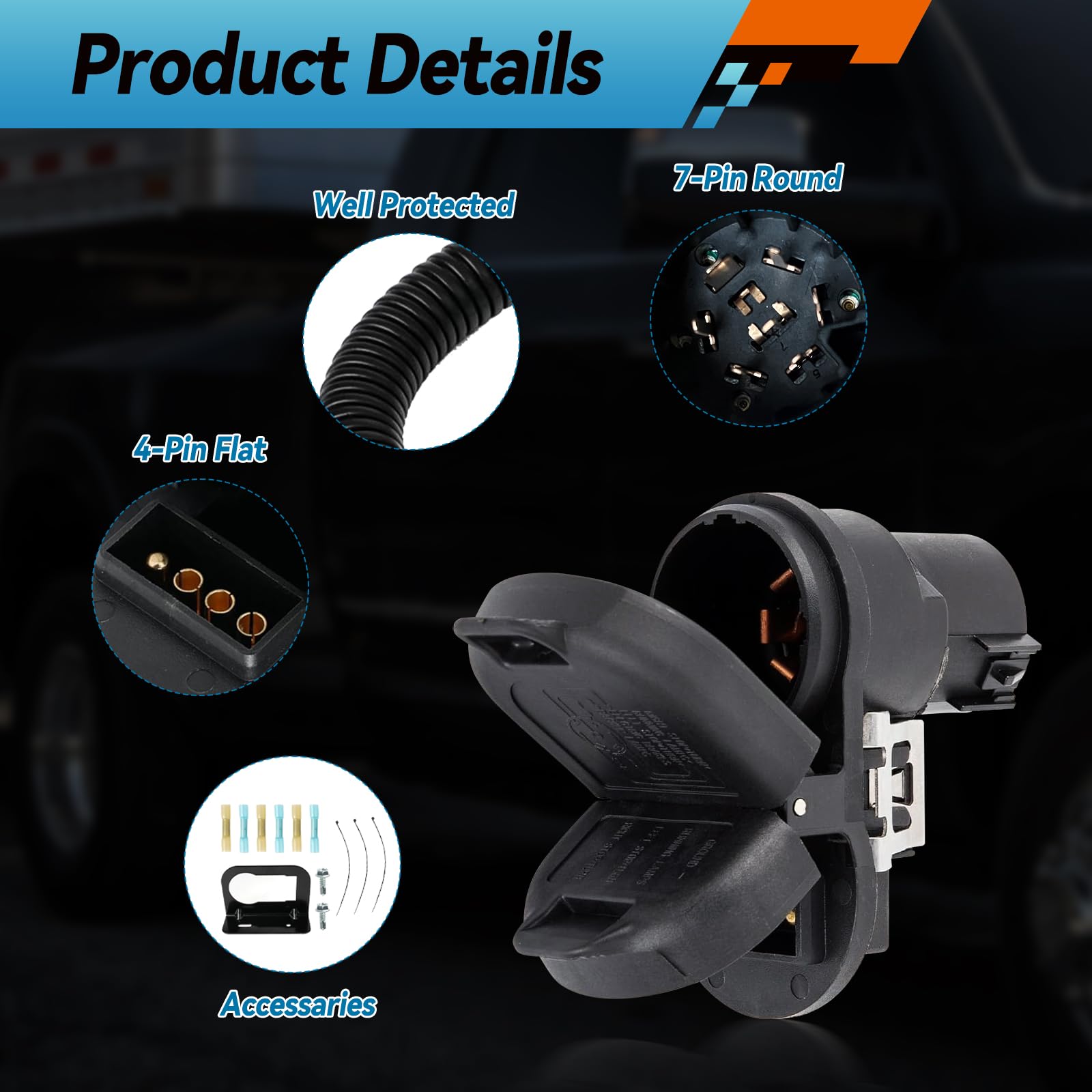 Magimaker Trailer Tow Rear Bumper Hitch Wiring Connector Harness Kit Compatible With - View #6