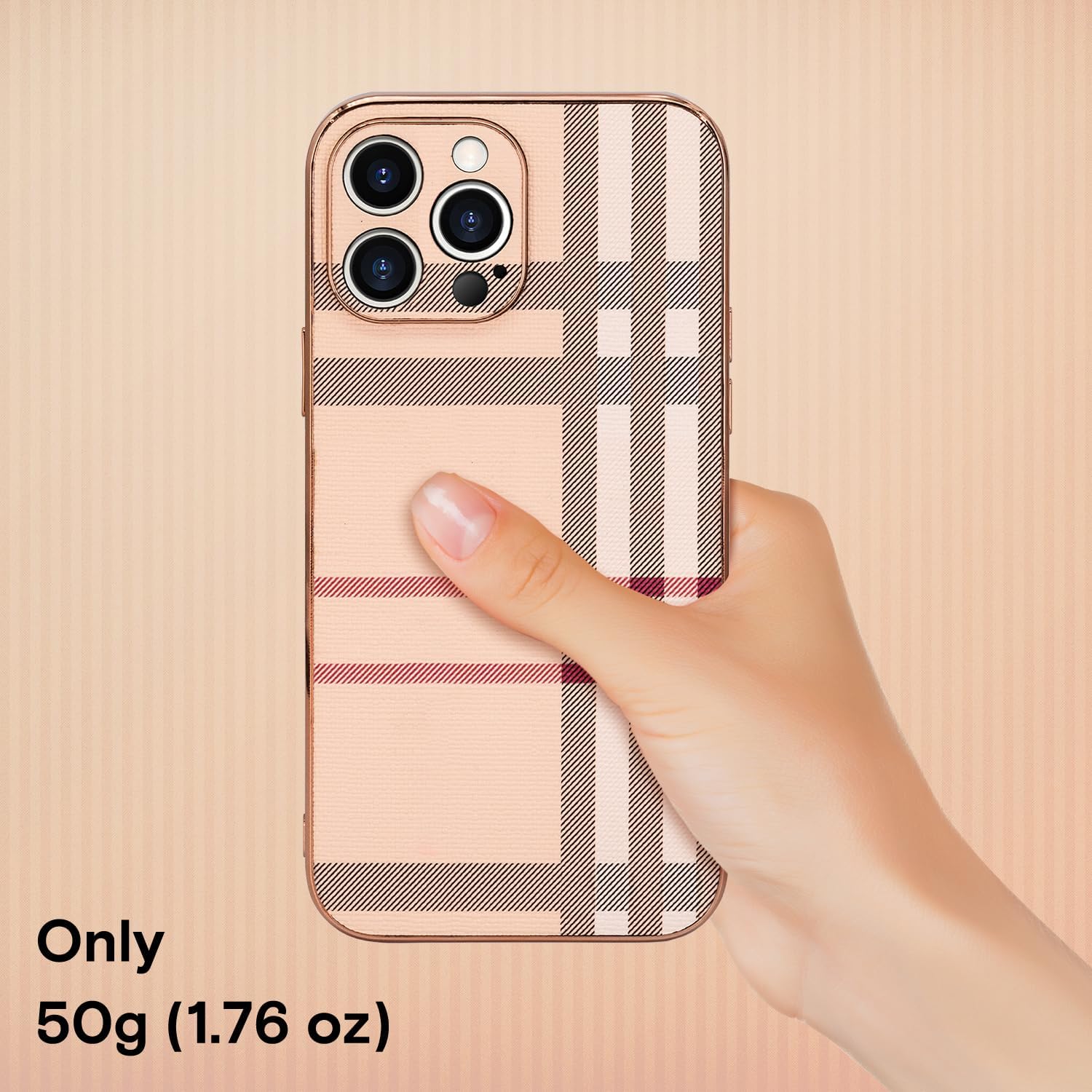 Phone Case for Apple iPhone 15 Pro Max, Fashion Leather Designer Phone Case, Soft TPU Drop Protection Shockproof Protective Phone Holder Women (for iPhone 15 Pro Max) - Image 8