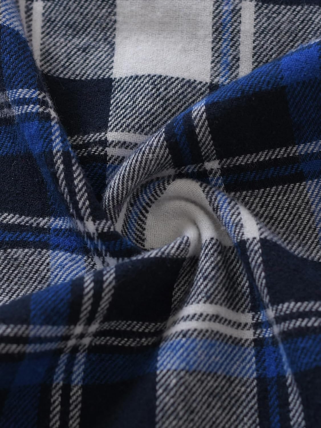 Latuza Women's Petite Pajama Set Crew Neck Knit Top Flannel Jogger Pants - Image 7