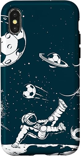 Miniatura 7 de Funda para iPhone 11 para teléfono de fútbol, amante del fútbol, jugador de fútbol espacial, funda de astronauta