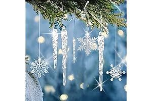 24pcs Crystal Christmas Tree Ornaments, Winter Wonderland Decorations