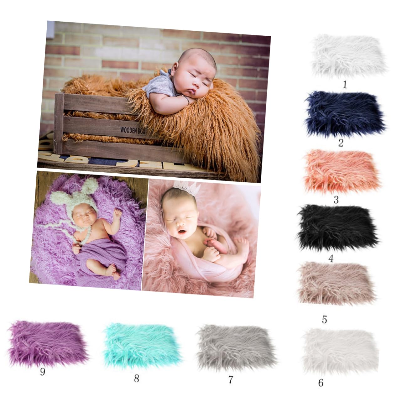 KOMBIUDA newborn girl photography outfits newborn photography props blankets for baby girl nativity costumes for kids baby lovey blanket infant boy outfits towel blanket cute child purple