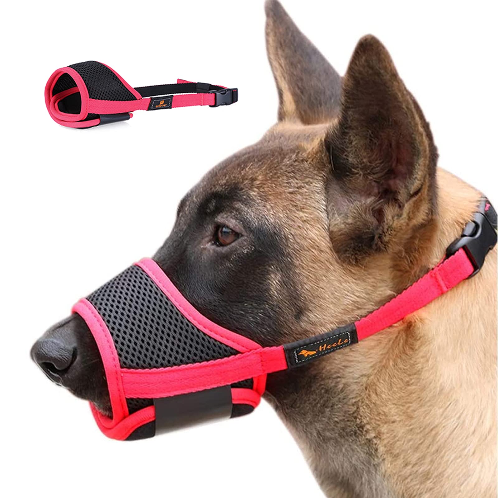 PETCUTE Dog Muzzle,Dog Muzzles to Prevent Biting, Barking and Chewing, Muzzle for Small Dogs with Adjustable Loop, Nylon Soft Pad, Muzzle for Large Dogs with Breathable Mesh