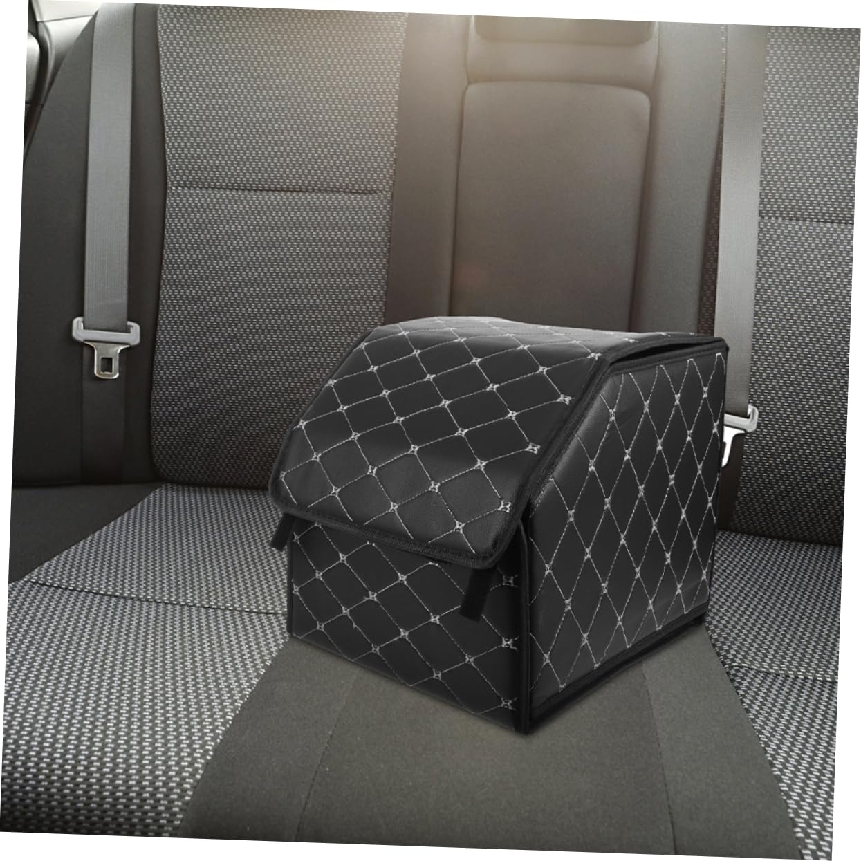 Organizer Baule Auto Pieghevole 2 Pezzi in Pu Nero | Box Salvaspazio, Pulizia Semplice e Rapido Inserimento, per Viaggi e Uso in Auto, 2pezzi