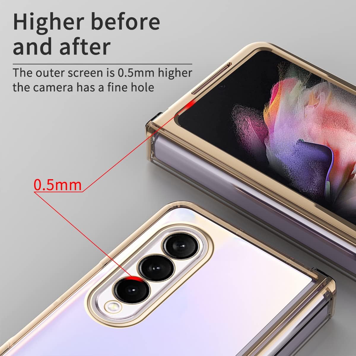 Compatible with Samsung Galaxy Z Fold4 5G 2022, Slim Fit Hard Thin Premium PC Crystal Clear Lightweight Protective Cover Case for Galaxy Z Fold 4 5G 2022