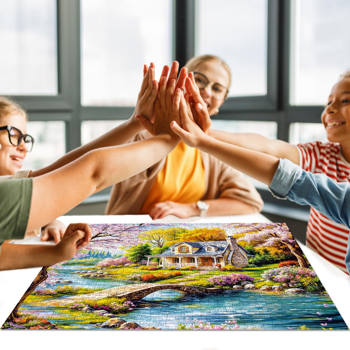 Puzzles 1000 Pieces for Adults jigsaw puzzles for adults-Beautiful Quiet Village-1000 Piece Puzzle Classic Educational Games Beautiful Decoration Puzzle - Image 4