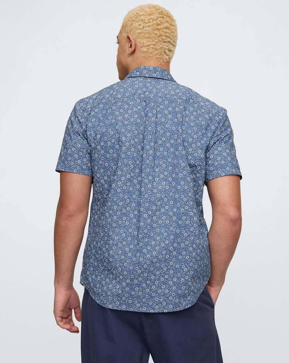 GAP Men's Floral Regular Fit Shirt (442711808_Blue - Image 2 thumbnail