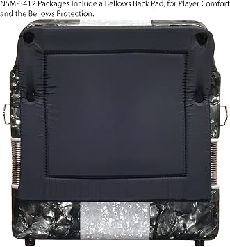 NSM3412 Accordion Package: 34 Button, 12 Bass, 3 Switch Accordion with Case and Straps (Sol/GCF, Gloss Black)