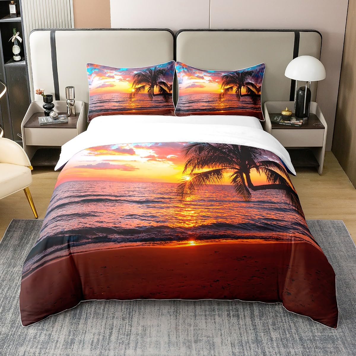 Parure de lit en coton Loussiesd ocean très grand lit chic pour adulte