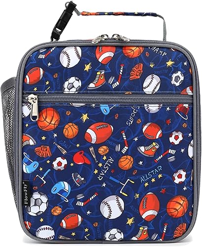 Miniatura 6 de FlowFly Lonchera para niños, bolsa suave aislada, mini hielera para el regreso a clases, kit de bolsa térmica para comidas, para niñas, niños, fútbol