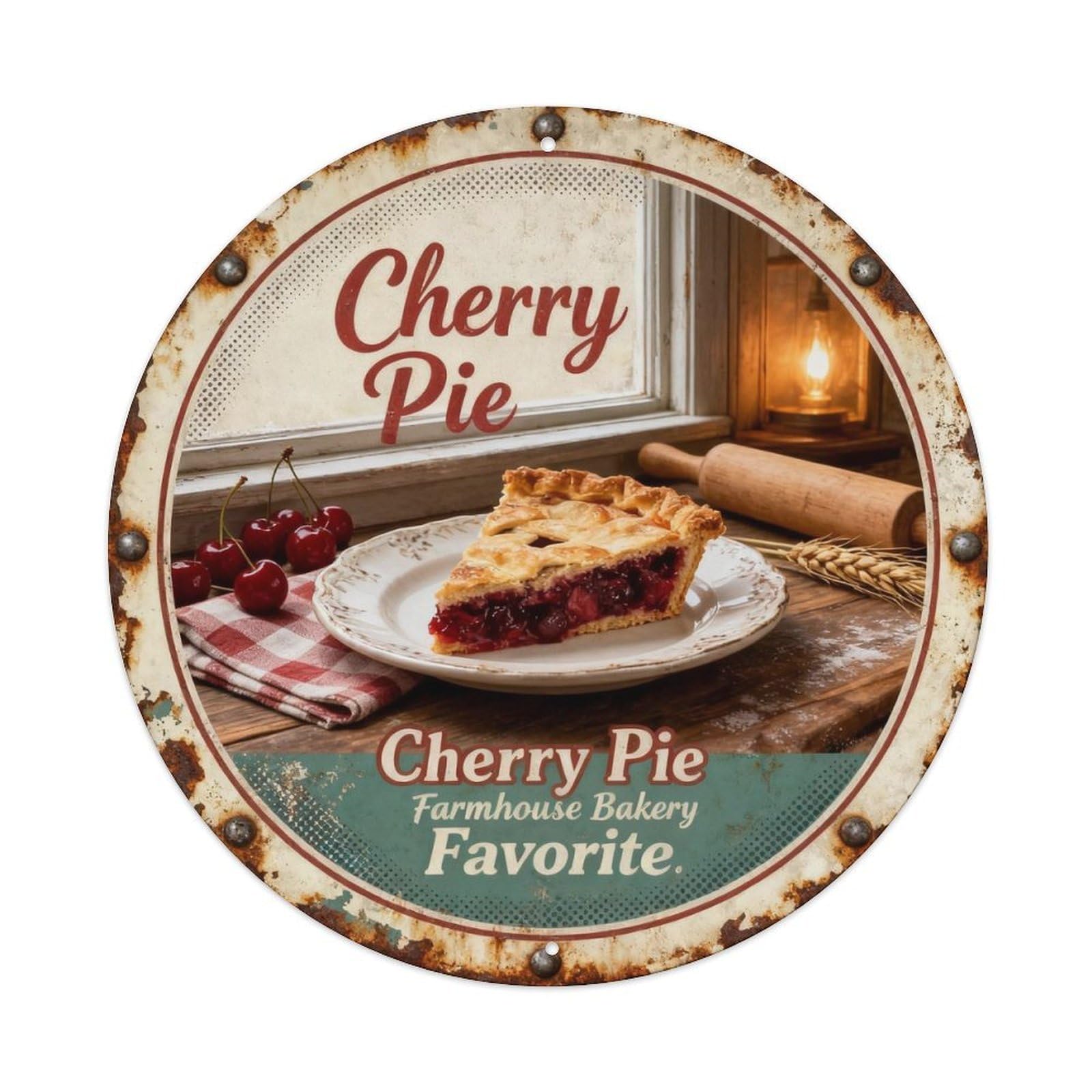 Cherry Pie Metal Tin Sign Plaque