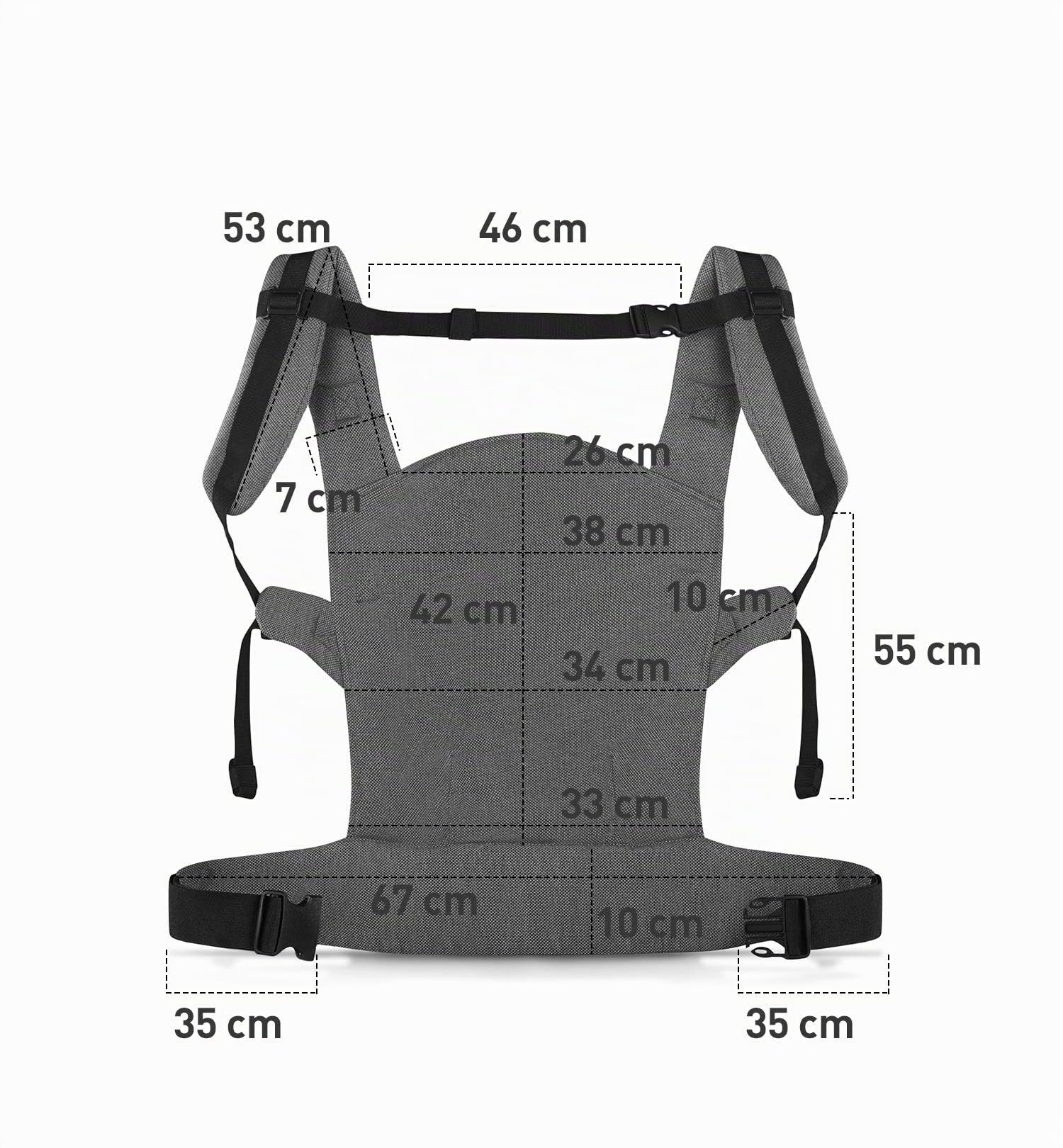 Kk Kinderkraft Mochila Portabebé Milo, Canguro, Ergonómico, Transpirable, Gris