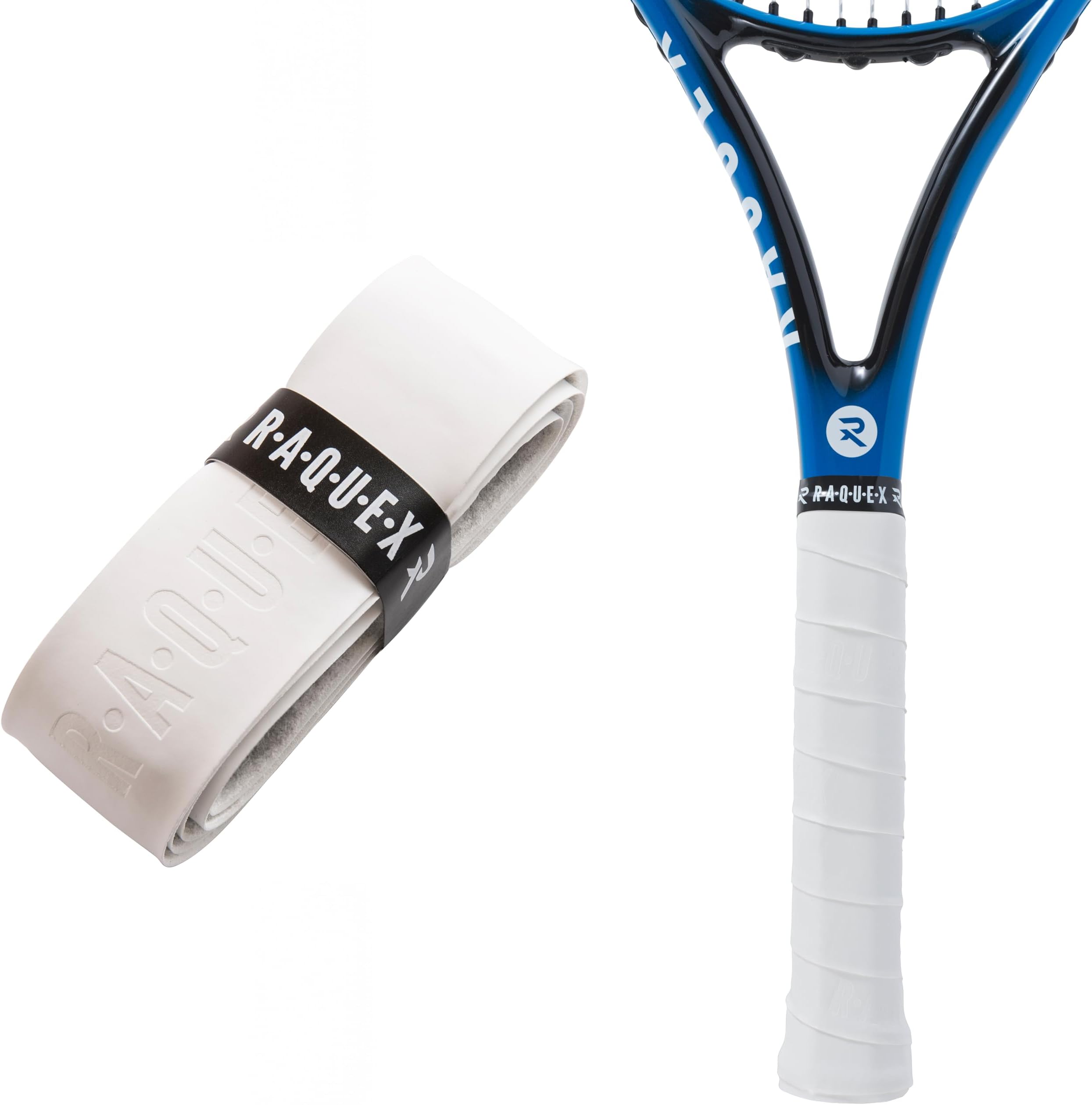 Raquex Enhance Replacement Racket Grip: Tennis Grip, Badminton, Squash Grip Tape, Padel, Pickleball. 14 Colours. Premium, Self-Adhesive Tennis Racquet Grip with Finishing Tape