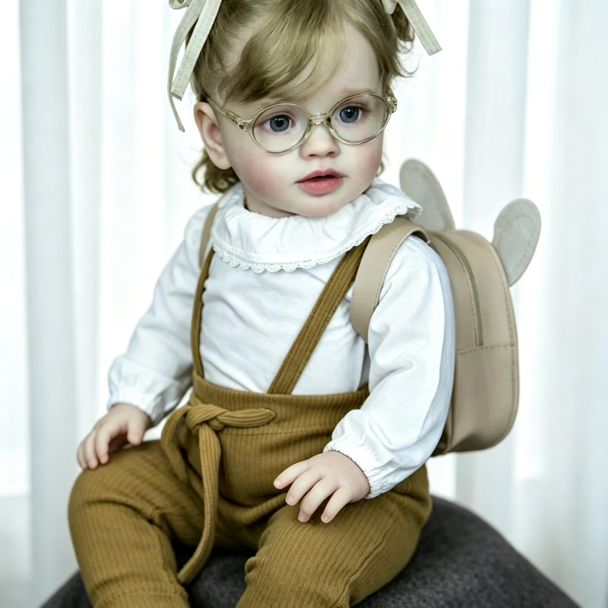 66 cm Reborn Kleinkind-Puppen Mädchen weiches Silikon Vinyl Neugeborene Babypuppen mit braunem Overall, realistische Reborn-Babypuppe, lebensechte Neugeborene, Kleinkinder, die echt aussehen