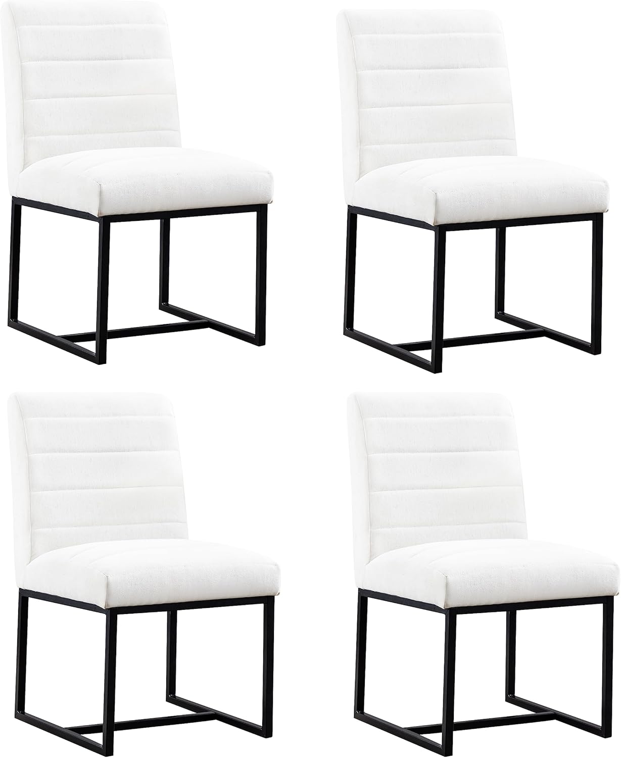 Locus Bono Upholstered Dining Chairs Set of 4, Linen