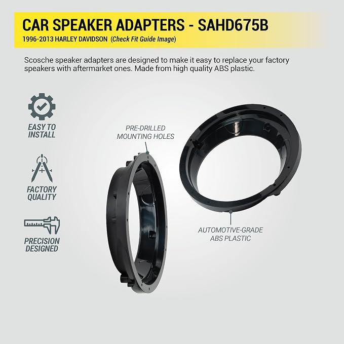 Adaptadores de Parlantes Scosche SAHD675B para Harley-Davidson 1996-2013 miniatura 5