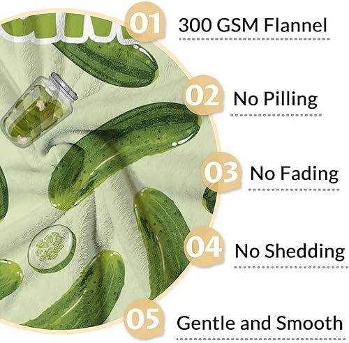 Miniatura 4 de Manta personalizada de pepinillos para niñas, niños, mujeres y hombres, suave, esponjosa, 50 x 60 pulgadas, manta de tamaño manta para cama, sofá,