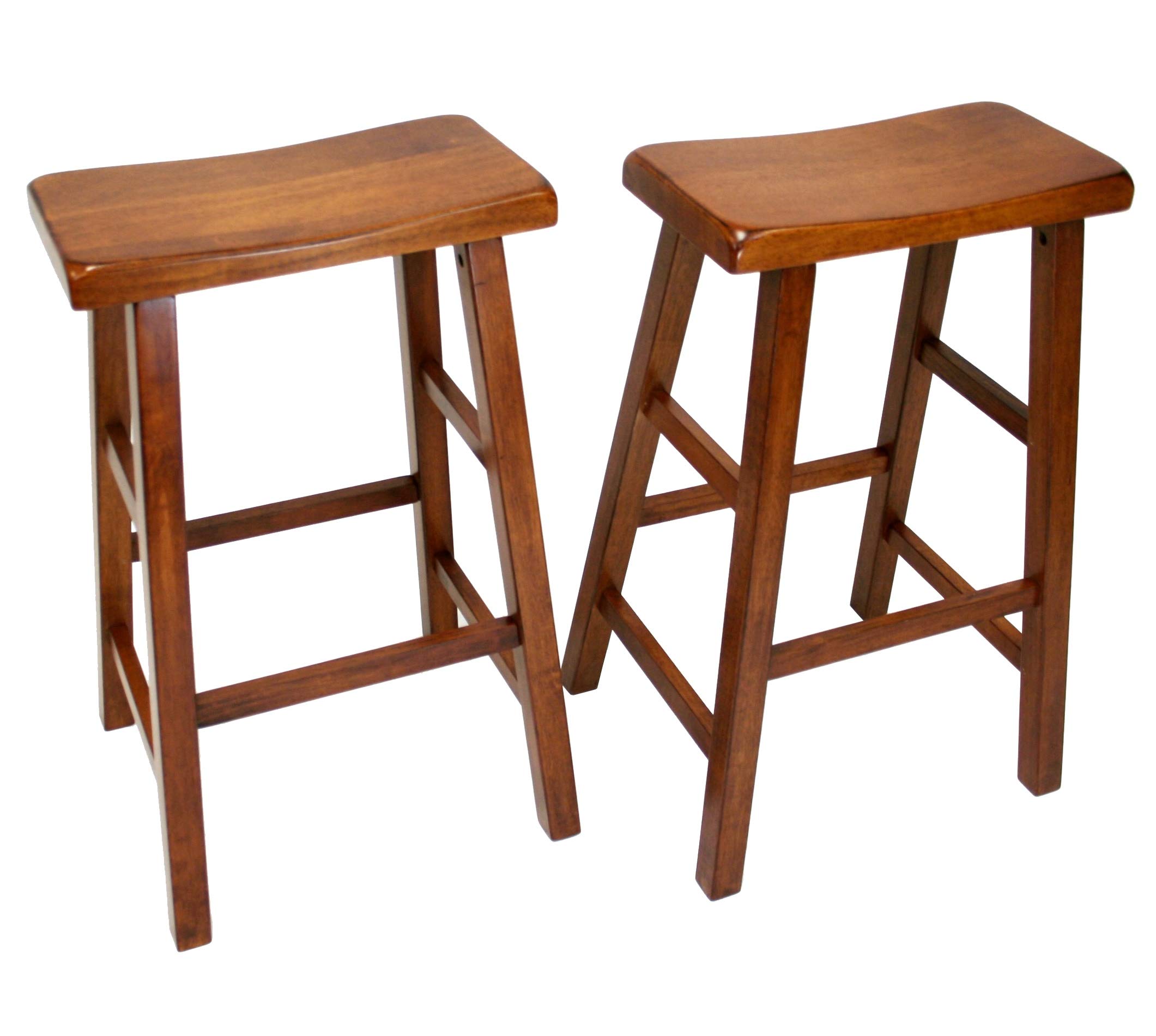 Set Of 2 Heavy Duty Saddle Seat Bar Stools Counter Stools 24 Dark Oak Buy Online In Yemen At Yemendesertcartcom Productid 175927616
