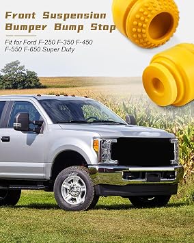 2PCS Front Suspension Bumper Bump Stop Fit for Ford F-250 F-350 F-450 F-550 F-650 Super Duty 2005-2024 Replace DC3Z-3020-B