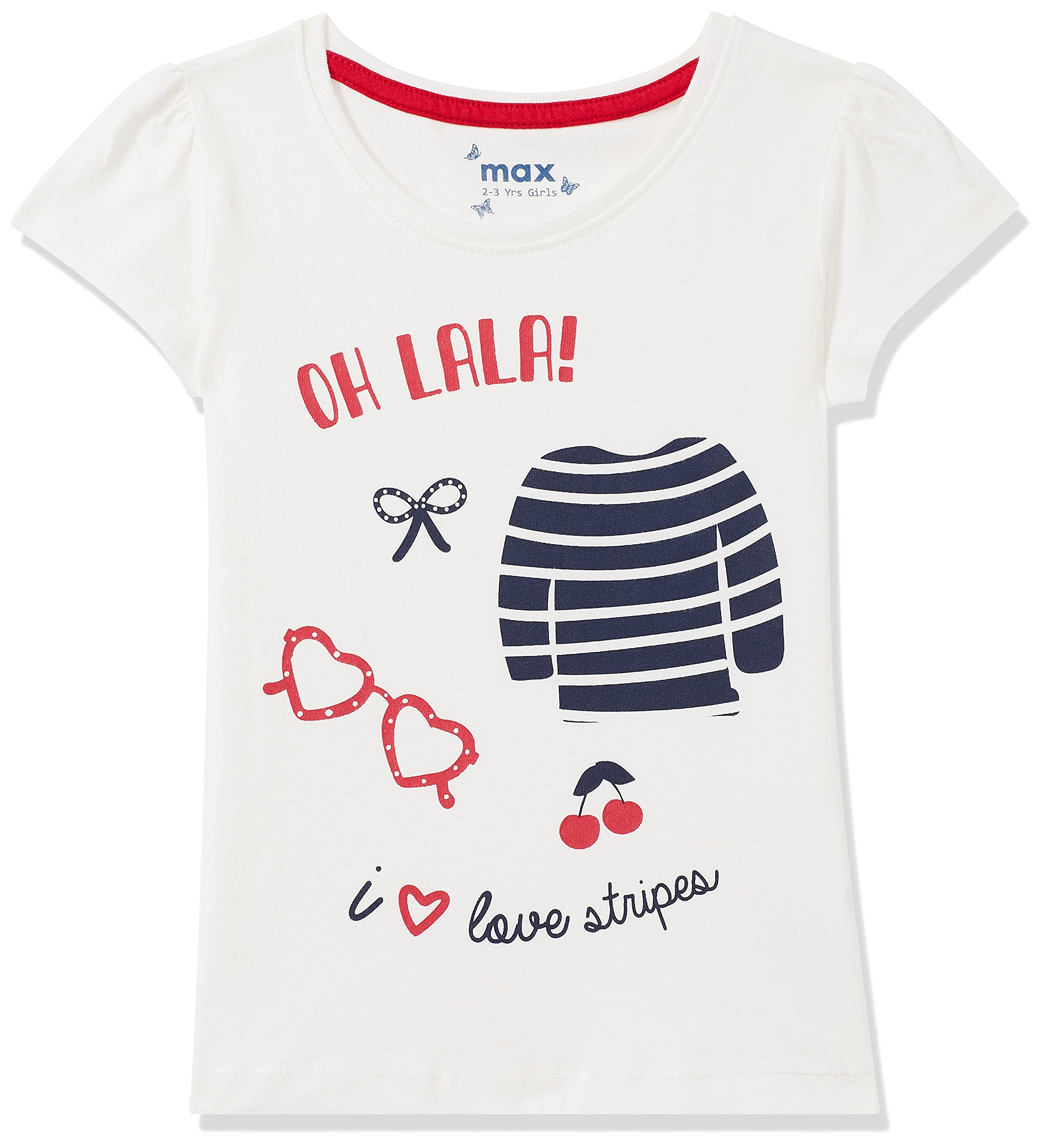 MaxGirls Printed Cap Sleeves T-Shirt