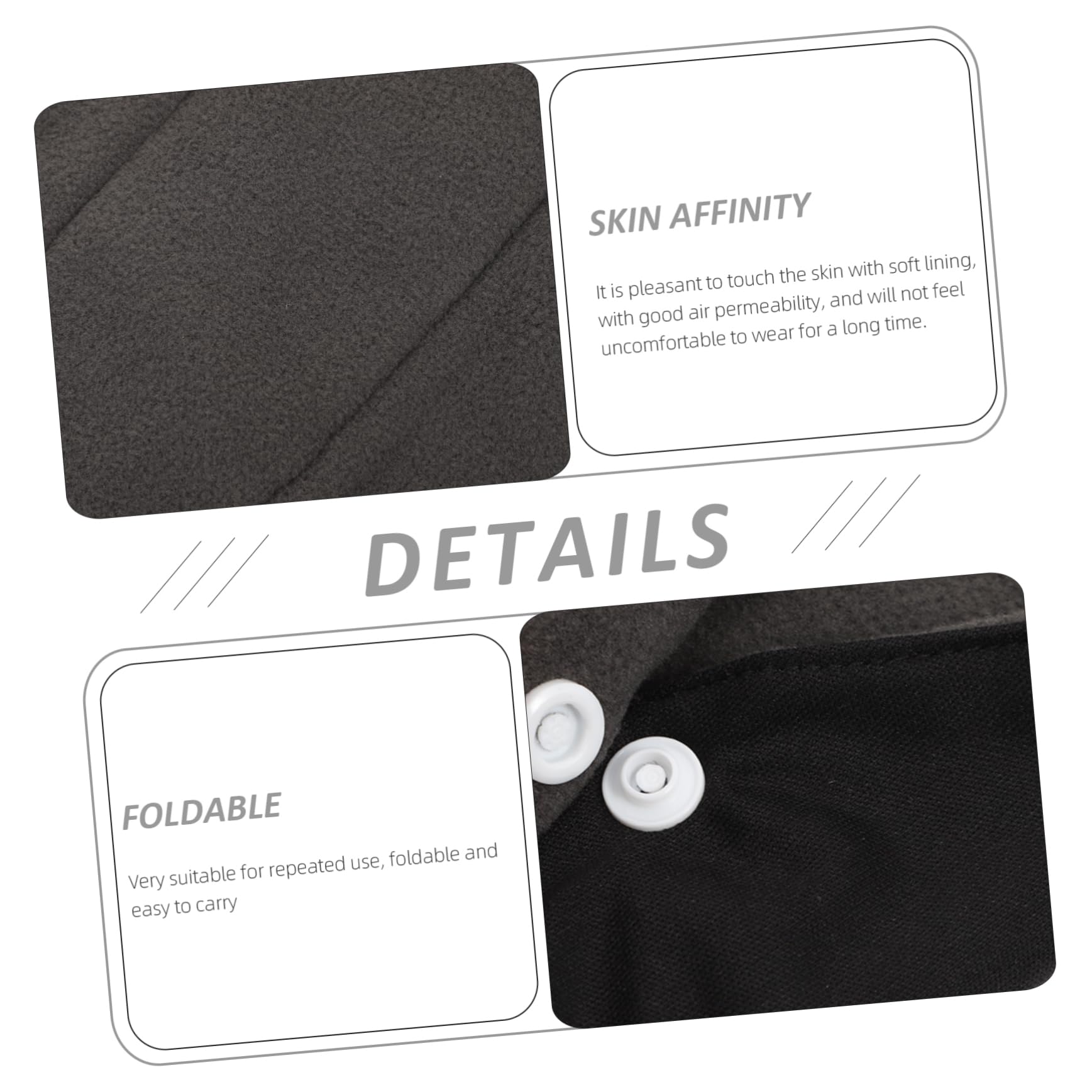 Toalla Menstrual Lavable Reutilizable Juego, Negro Mujeres