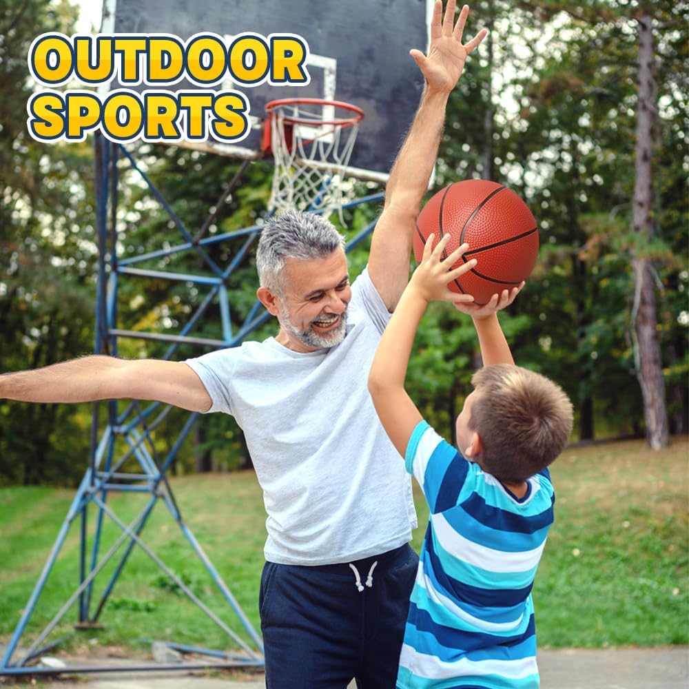 Mechaniker 25cm Mini Basketball für Indoor-Mini-Basketballkorb, Kleiner Ersatz-Softball für aufblasbaren Pool, Strand-Sandkasten, Outdoor Geschenkpaket für Kleinkinder, Kinder und Erwachsene, 5 Stück