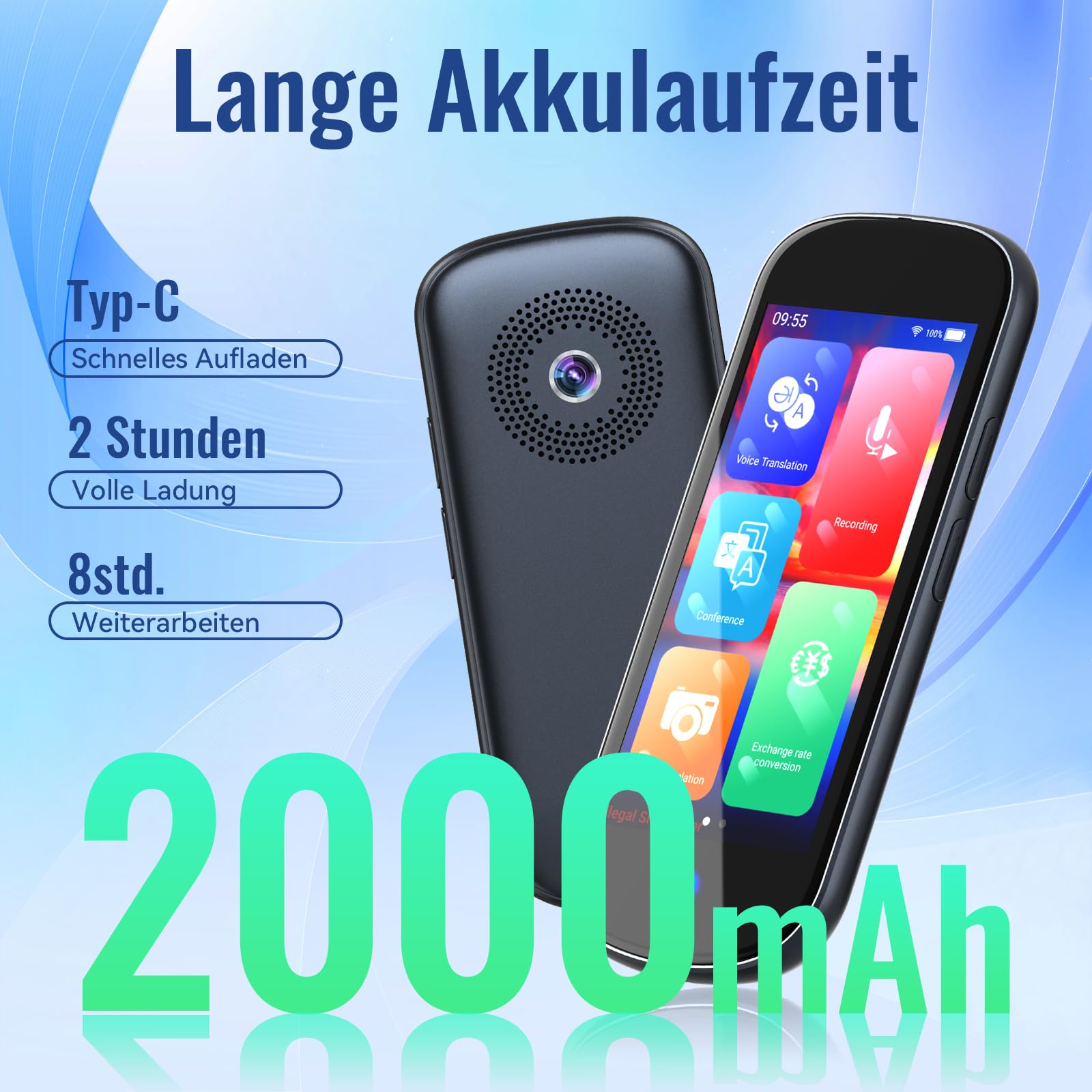 SKARA Sprachübersetzer Gerät, 137 Sprachen & Akzente, Offline-, WiFi- & Foto Übersetzung, Echtzeit Übersetzer