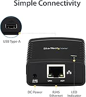 Vista 5 de StarTech. com 10/100Mbps Ethernet a USB 2.0 Network Print Server - Windows 10 - LPR - Adaptador de servidor de impresión LAN USB (PM1115U2)