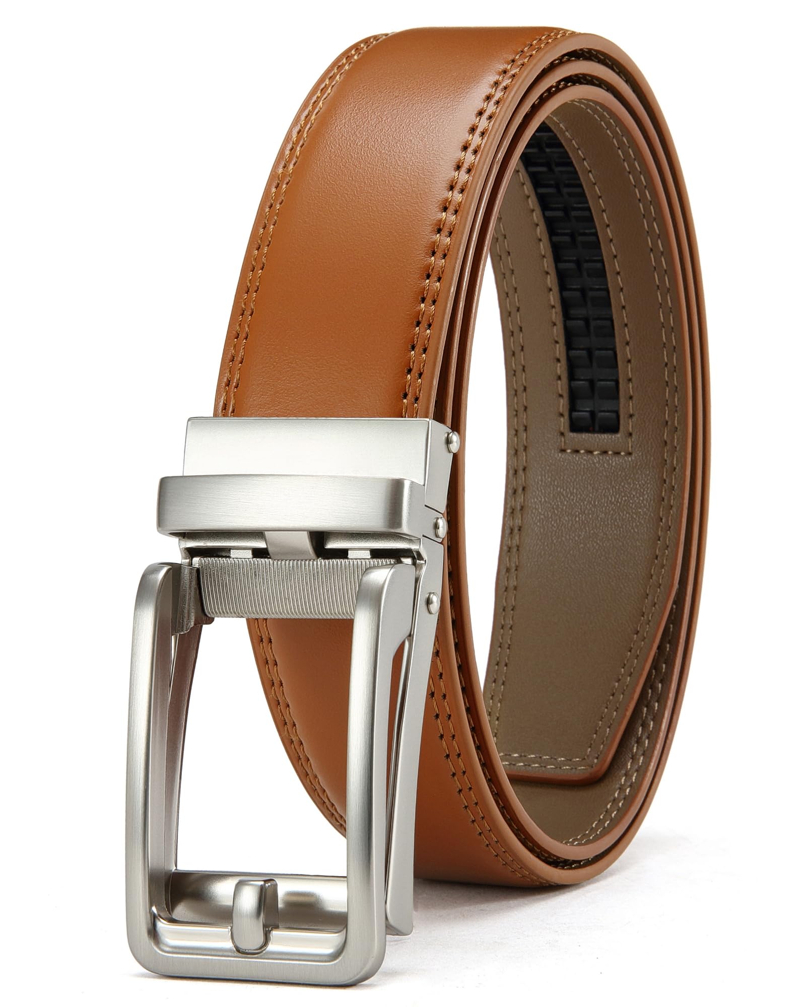 CHAOREN Ledergürtel Herren – Automatik Gürtel Herren ohne Löcher für Anzug und Freizeit (Breit 35mm)