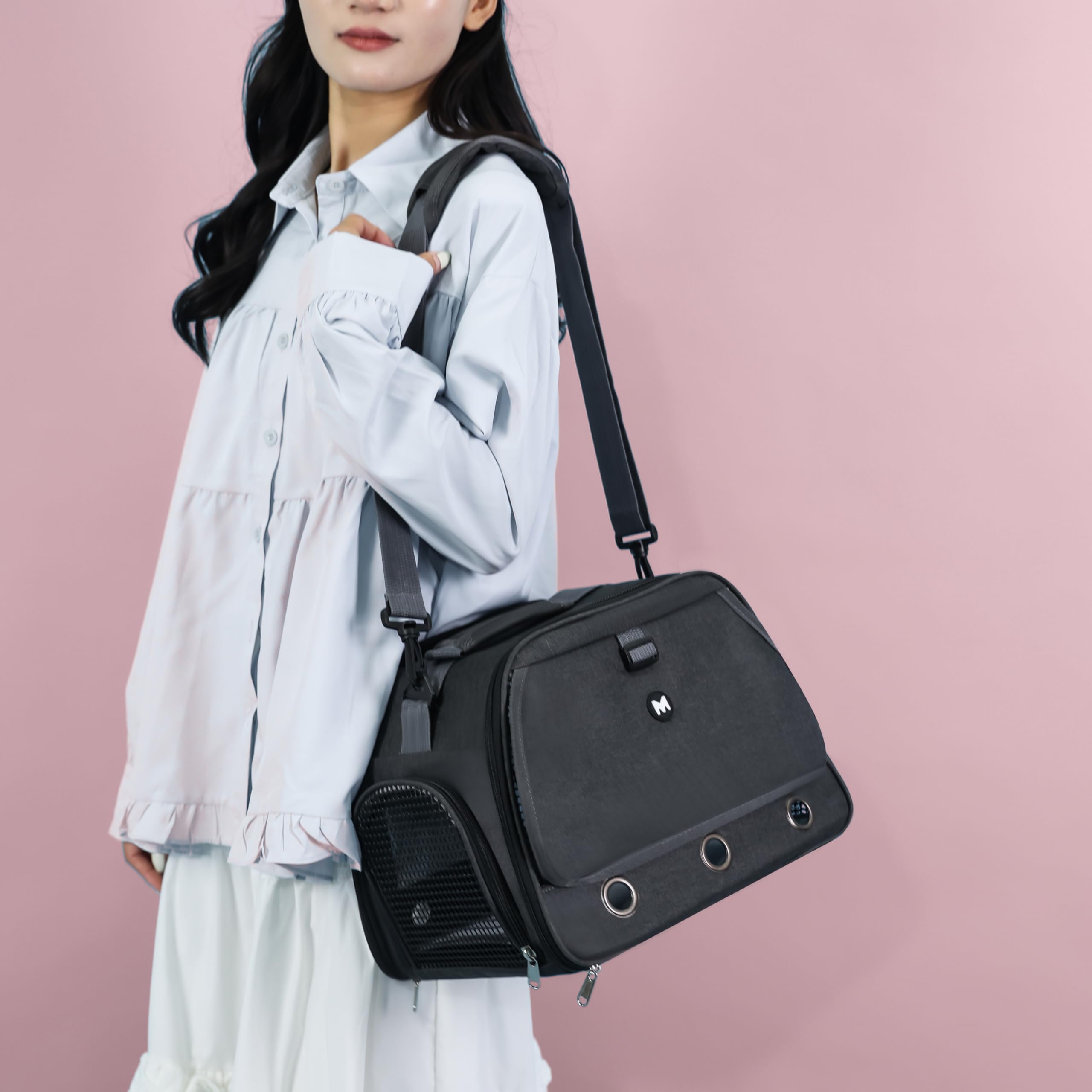 SOLAPOLLO Borsa per pappagalli, traspirante, per criceti, borsa da viaggio all'aperto, coniglio, riccio, uccello, borsa portatile (nero)