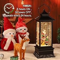 Vista 5 de Linterna de globo de nieve de Navidad, linterna musical de globo de nieve, linterna de mesa de Navidad, luz de villancico, linternas de agua