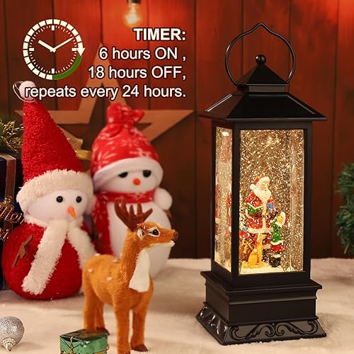 Miniatura 5 de Linterna de globo de nieve de Navidad, linterna musical de globo de nieve, linterna de mesa de Navidad, luz de villancico, linternas de agua Papá