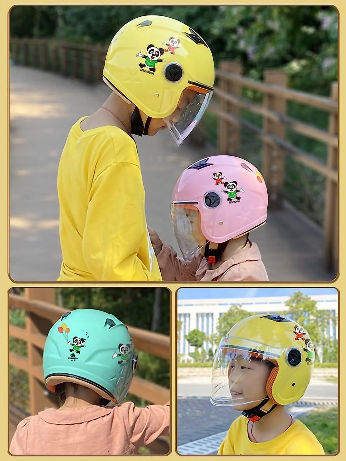 3/4 Open-Face Motorhelm Voor Kinderen, DOT Gecertificeerd, Geschikt