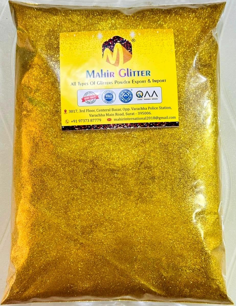 Mahir (Supreme Golden Glitter) Powder use for Home Decor and Art and Craft, Resin Art (Big Pack 1KG)