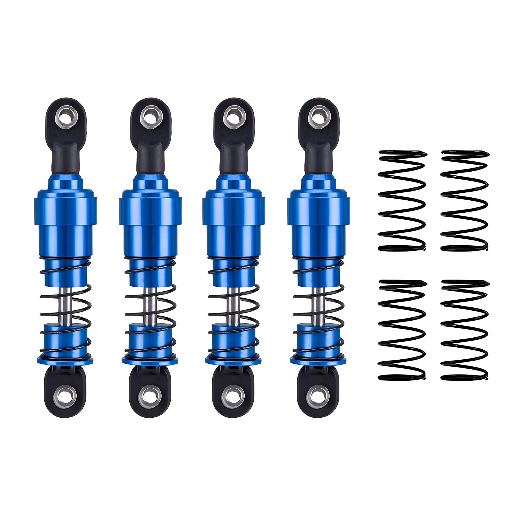 AMK 1/10 RC Crawler Shocks, 4Pcs 75mm Aluminum Big Bore RC Shocks with Oil Filled RC Crawler Shocks for 1/10 RC Crawler Axial SCX10 Capra D90 Gspeed V4 Element TRX4 Upgrades (Blue 75mm 4Pcs)