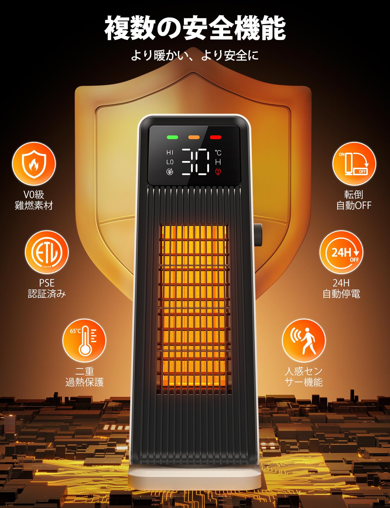 Amazon | 【2025新型・ECO知能恒温型】Aomiker セラミックヒーター 1