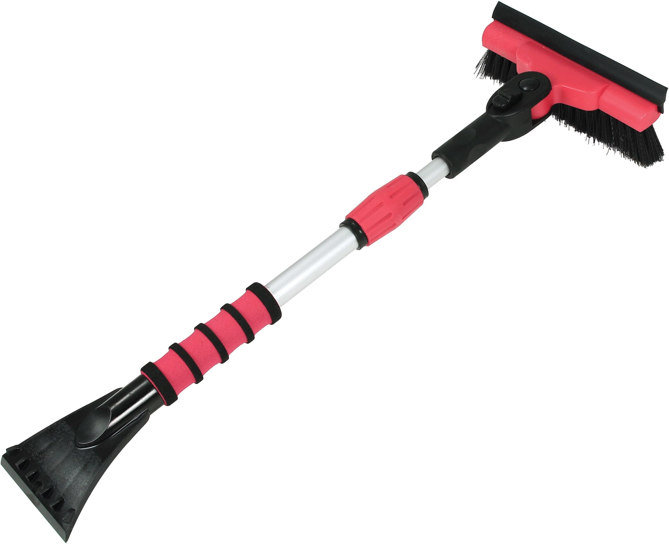 Mallory 580-EP Mini Telescoping 35" Pivoting Dual Head with Squeegee and Integrated Ice Scraper (Colors may vary)