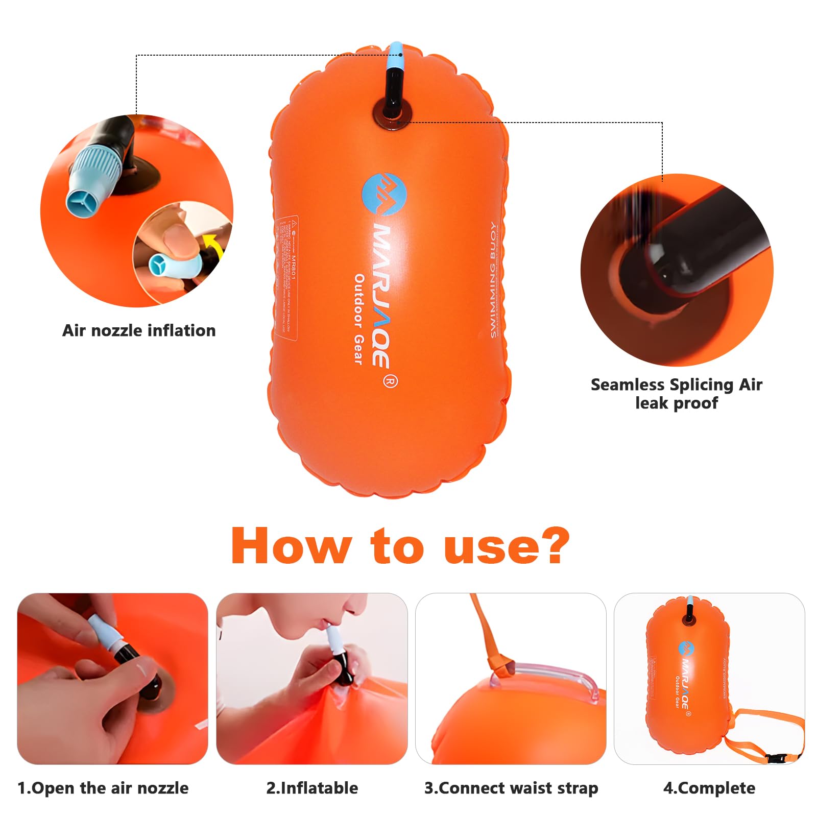 Boa da Nuoto,Galleggiante da Nuoto All'aperto,Galleggiante, Cintura Regolabile in Vita,con Cintura Regolabile in Vita per nuotatori in acque libere, triatleti, Kayaker, snorkeler