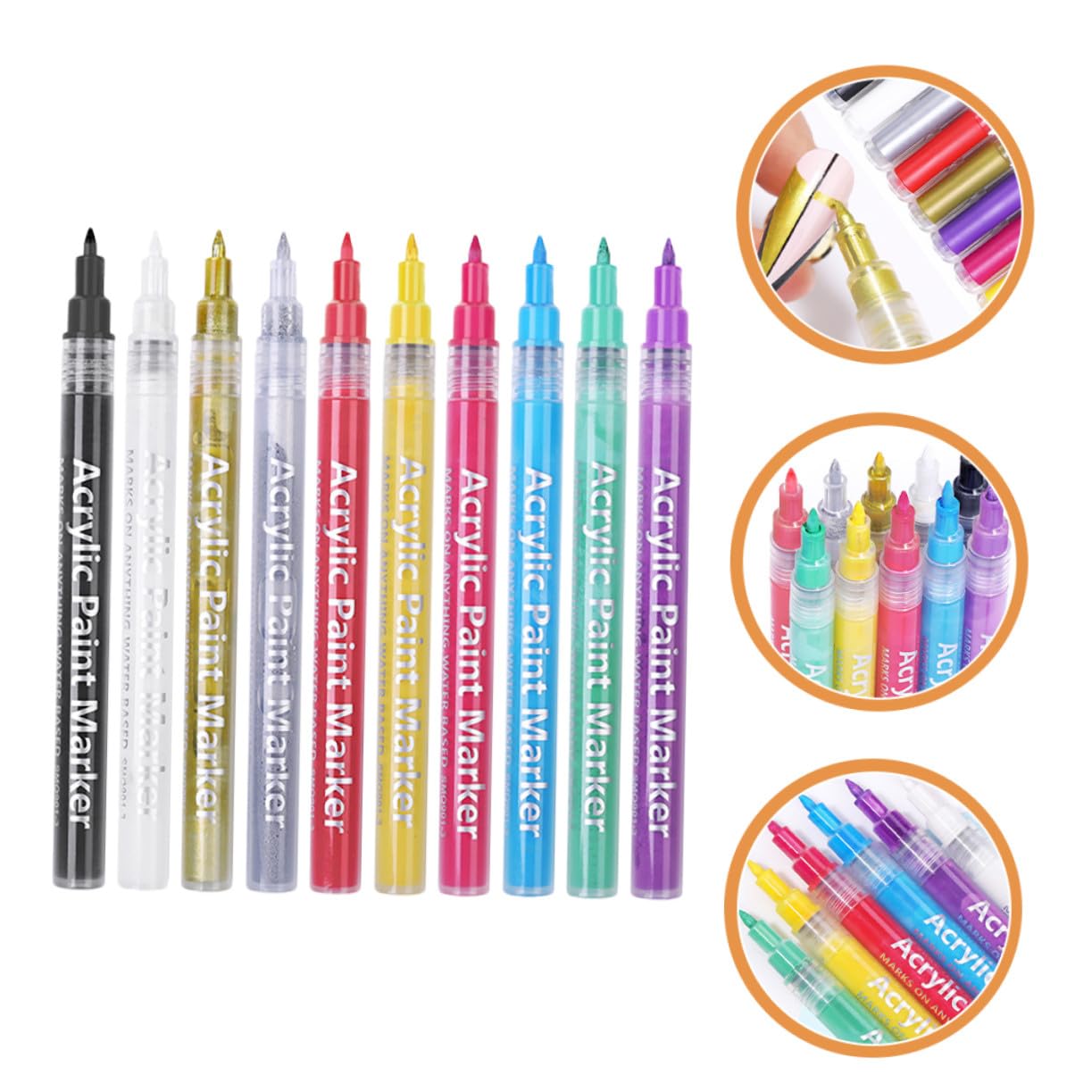 10Pcs Nail Art Painting Pens for Women and Manicure Drawing DIY Tool with Fine Tips Compact and Use Nail Art Markers for Professional and Home Use