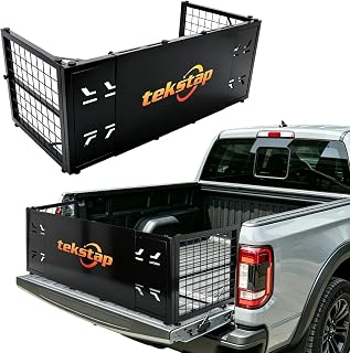 tekstap Truck Bed Extender,Tailgate Bed Divider No Drilling for Ford F-150/F-250/F-350,Drilling for Dodge Ram 1500/2500/3500 & Chevy Silverado/GMC Sierra Tailgate Extender,Alloy Steel