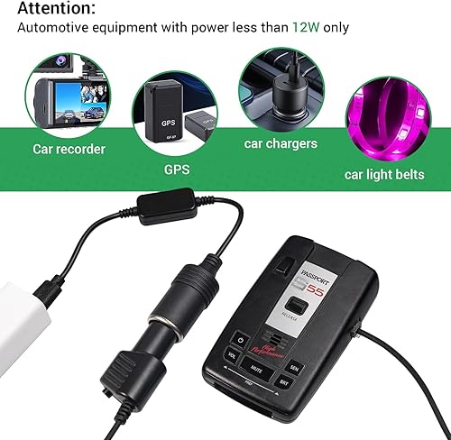 Miniatura 3 de Adaptador USB C macho a 12 V, USB a encendedor de cigarrillos de coche, cable convertidor de enchufe de 2 unidades