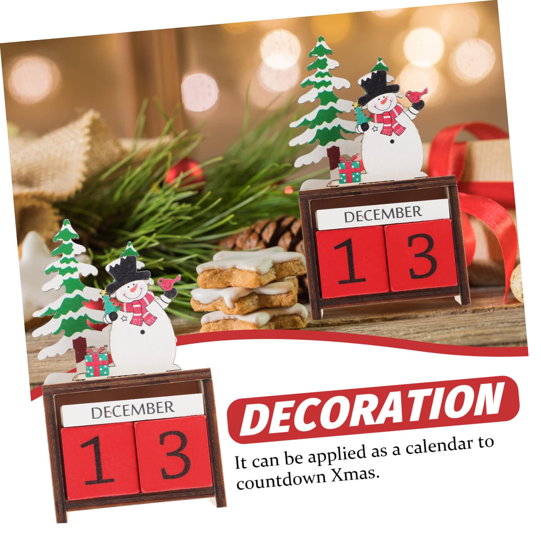 ABOOFAN 5stücke Weihnachtskalender Aus Holz Kreativer Schneemann Adventskalender Für Weihnachten Wiederverwendbar Dekorativ Für Familie Für Festliche Feiern Und Dekorationen