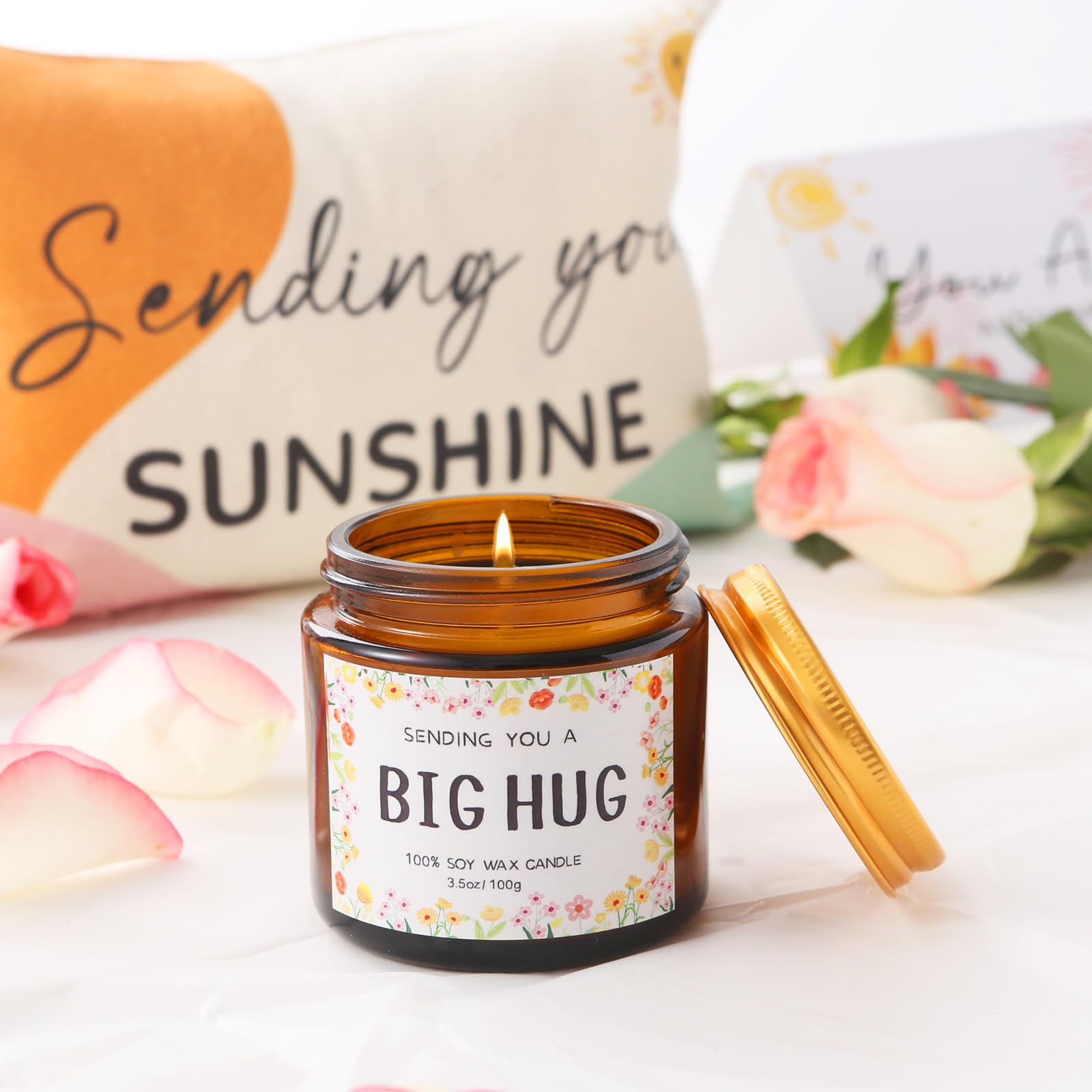 MUJUZE Set Regalo Donna,Hug Regalo Donna Set,Presenti d'Incouragio,Idea Regalo per Collega,Migliore Amica o Sorella,Get well soon gift